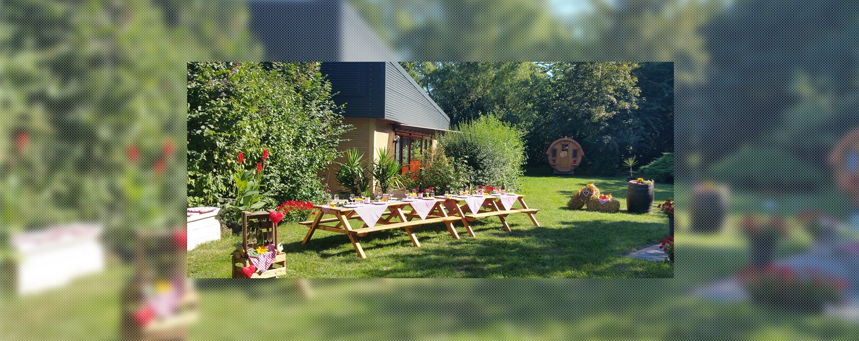 Event-Location-Taubertal Ansicht Garten mit Deko